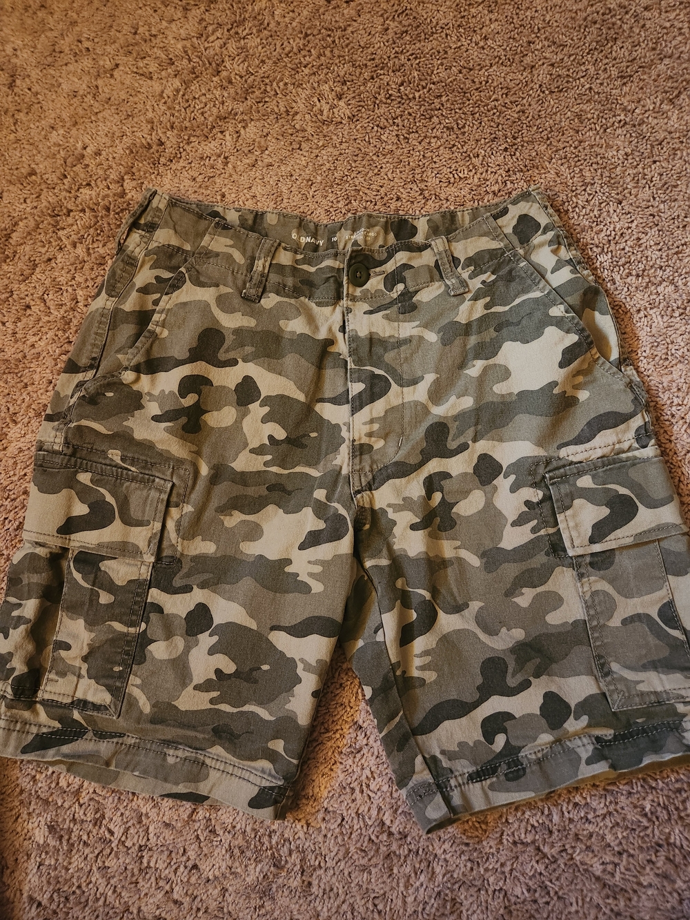 Old Navy Boys Camo Cargo Shorts - Olive